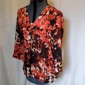 a.n.a 3/4 sleeve pattern top